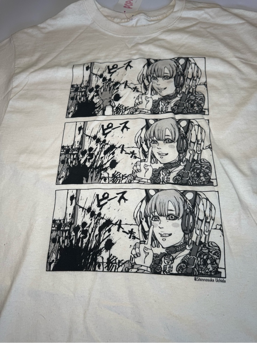 Nwt Popkiller X Shinnosuke Uchida Manga Graphic T-Shirt - Cream / Large — image 3 of 8